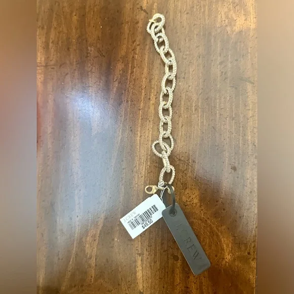 J Crew gold and crystal chain link bracelet - Picture 3 of 8